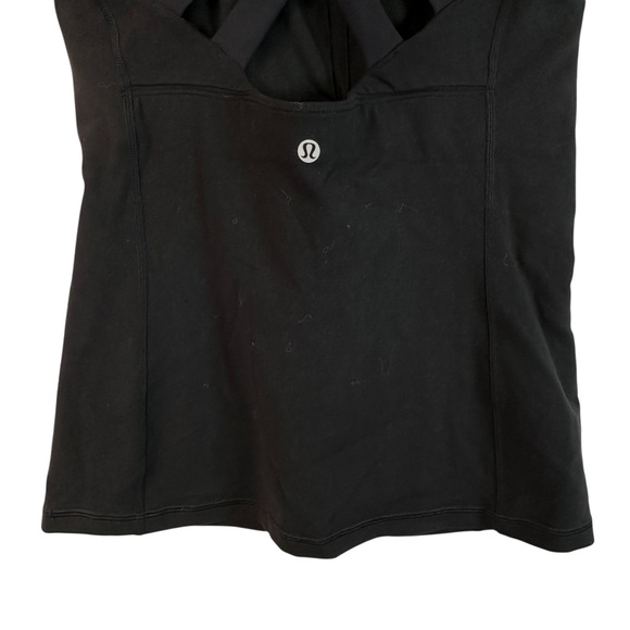 Lululemon Enhearten Tank Top Black Luon Fabric Built In Bra Size 6 Athleisure - Picture 9 of 12
